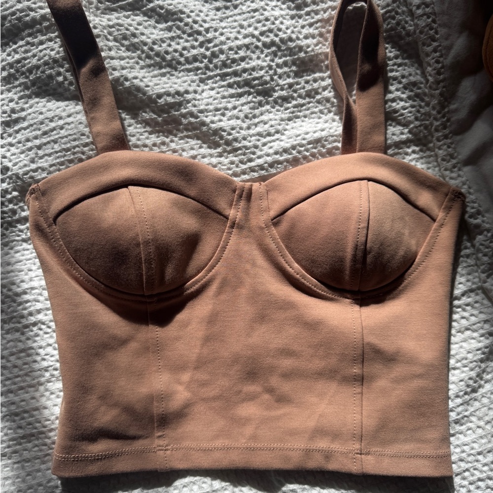 Shinestar Brown Bustier Bra Top